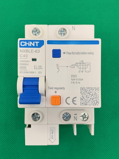 RCBO Chint NXBLE-63 1P+N C40 30mA