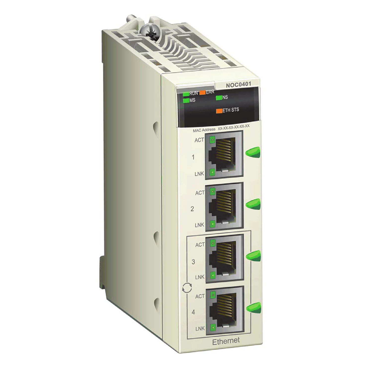 Schneider BMXNOC0401 이더넷 TCP/IP 네트워크 모듈, 4 x RJ45 10/100