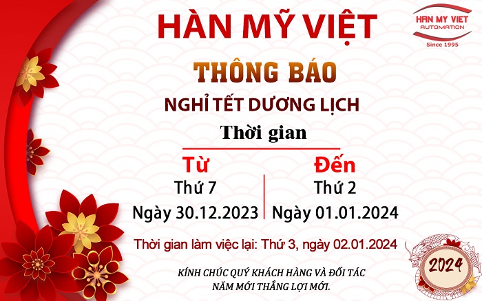 Hàn Mỹ Việt nghỉ tết Dương Lịch 
